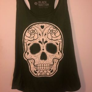 Green Sugar Skull Tank Top From HotTopic